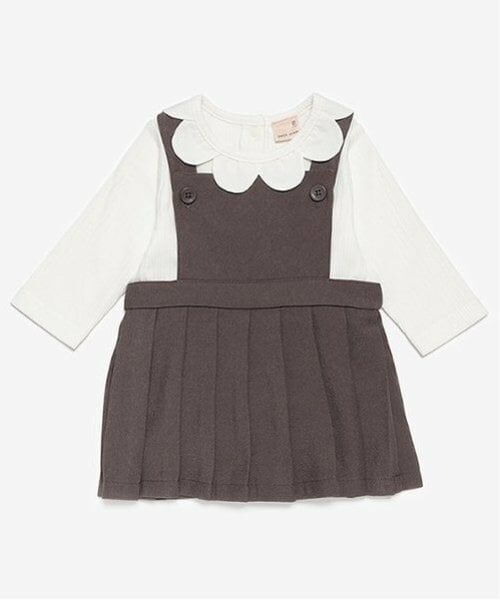 petit main / プティマイン ベビー・キッズウエア | プリーツジャンスカセット（グレー）