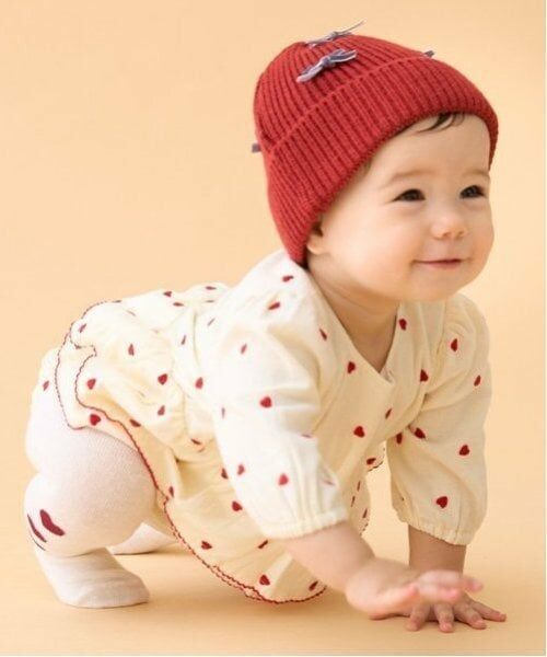 petit main / プティマイン ロンパース | ハート刺繍ロンパース | 詳細1