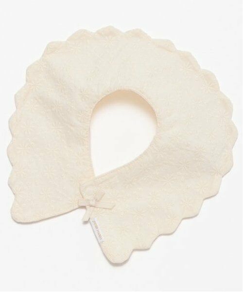 petit main / プティマイン スタイ・ビブ | 【防水】スカラップリボンスタイ（アイボリー）