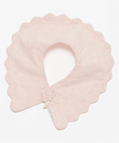 petit main / プティマイン スタイ・ビブ | 【防水】スカラップリボンスタイ（ライト ピンク）