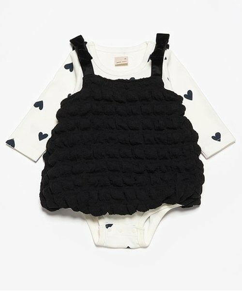 petit main / プティマイン ベビー・キッズウエア | ポコポコチュニックセット（黒）
