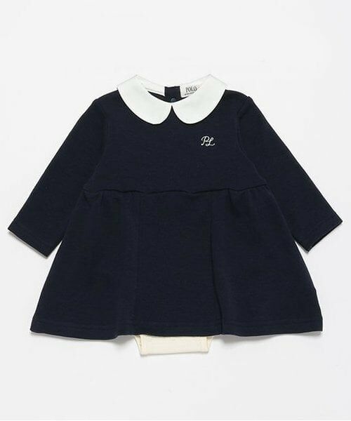 petit main / プティマイン ロンパース | 【POLO BCS】衿つきワンピロンパース（紺）