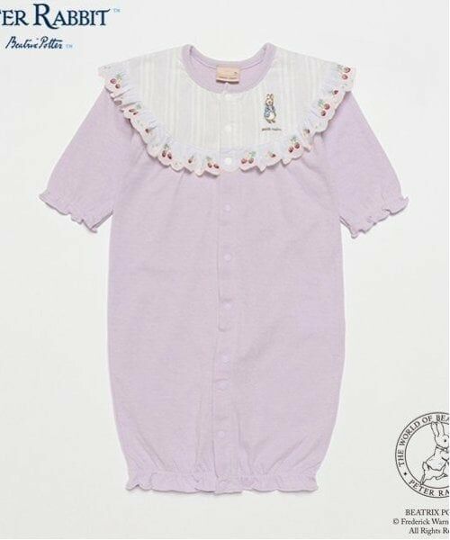 petit main / プティマイン ロンパース | 【ピーターラビット】刺しゅうレース2WAYオール（ラベンダー）