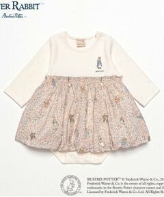 petit main / プティマイン ロンパース | 【ピーターラビット】花柄切替ロンパース