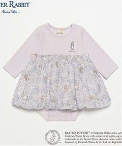 petit main / プティマイン ロンパース | 【ピーターラビット】花柄切替ロンパース