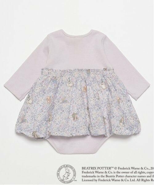 petit main / プティマイン ロンパース | 【ピーターラビット】花柄切替ロンパース | 詳細1