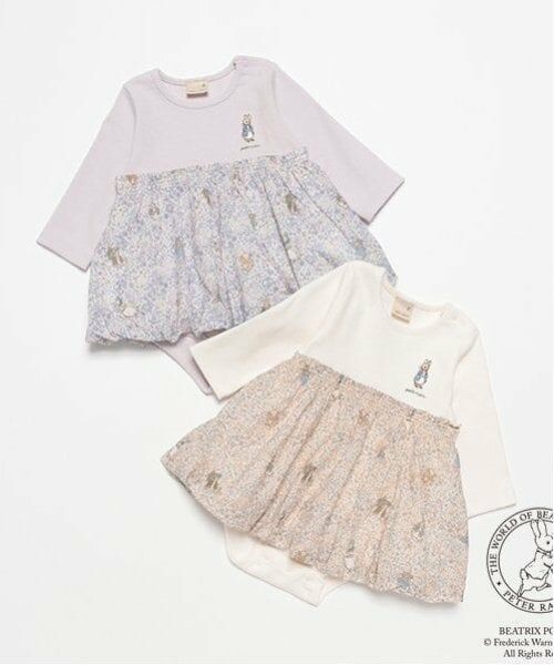 petit main / プティマイン ロンパース | 【ピーターラビット】花柄切替ロンパース | 詳細9