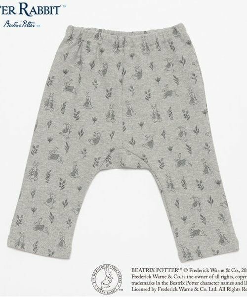 petit main / プティマイン ベビー・キッズウエア | 【ピーターラビット】総柄レギンス（トップ グレー）