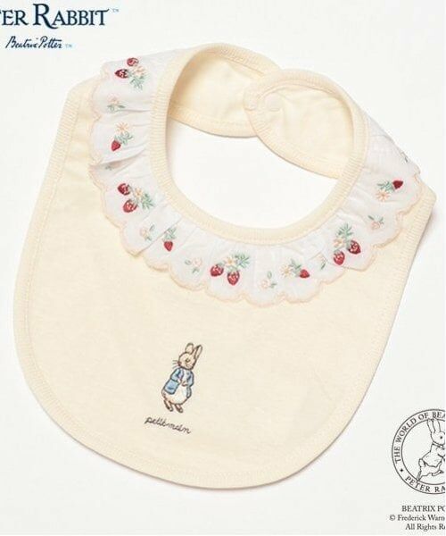 petit main / プティマイン スタイ・ビブ | 【ピーターラビット】刺しゅうレーススタイ（アイボリー）