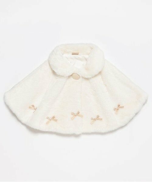 petit main / プティマイン ベビー・キッズウエア | 2WAY襟リボンケープ（アイボリー）