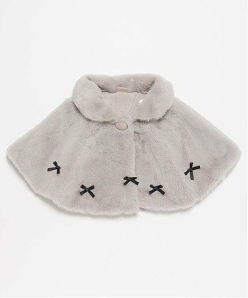petit main / プティマイン ベビー・キッズウエア | 2WAY襟リボンケープ | 詳細1