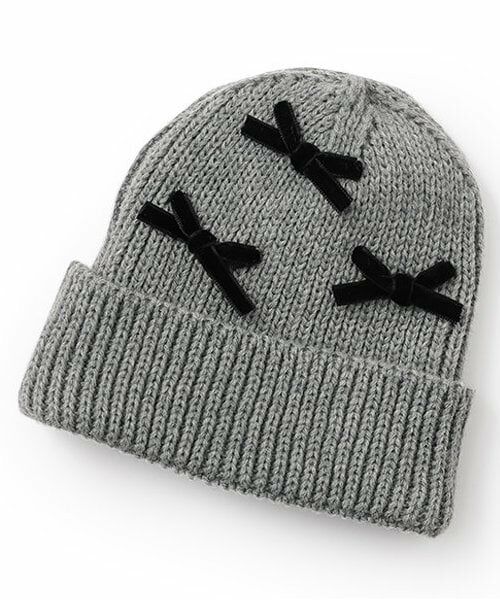 petit main / プティマイン ベビー・キッズグッズ | リボンニット帽 | 詳細1