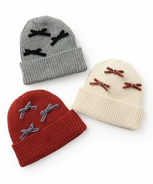 petit main / プティマイン ベビー・キッズグッズ | リボンニット帽 | 詳細9