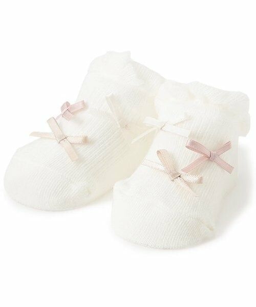 petit main / プティマイン ベビー・キッズウエア | フリルリボンカップソックス（オフ ホワイト）