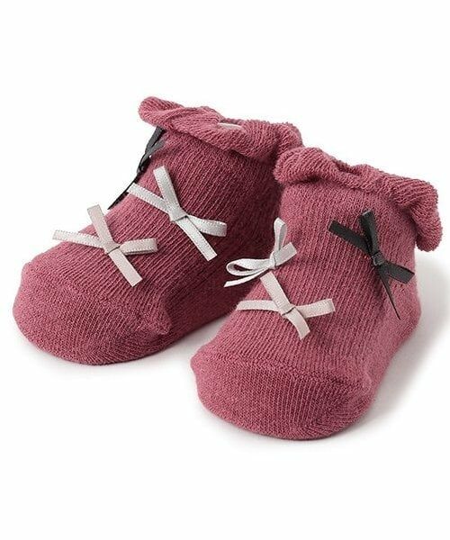 petit main / プティマイン ベビー・キッズウエア | フリルリボンカップソックス（赤）