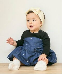 petit main / プティマイン ロンパース | 【リンク】リボン刺繍ワンピロンパース