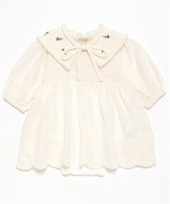 petit main / プティマイン ロンパース | 【リンク】ニット衿つきワンピロンパース