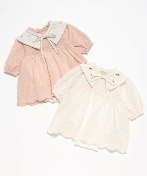 petit main / プティマイン ロンパース | 【リンク】ニット衿つきワンピロンパース | 詳細11