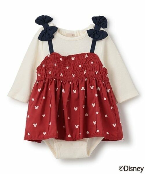 petit main / プティマイン ロンパース | 【Disney】ドッキングビスチェロンパース（赤）