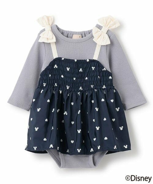 petit main / プティマイン ロンパース | 【Disney】ドッキングビスチェロンパース（紺）