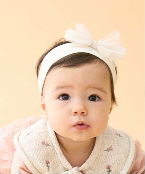 petit main / プティマイン ベビー・キッズグッズ | チュールリボンつきヘアバンド（アイボリー）