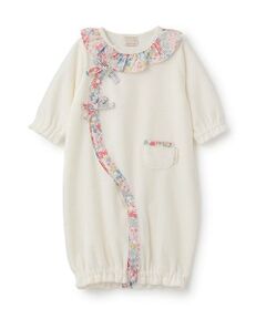 petit main / プティマイン ロンパース | 花柄衿フリル2WAYオール