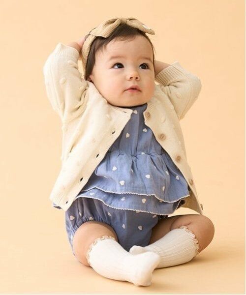 petit main / プティマイン ベビー・キッズウエア | ポコポコカーディガン（アイボリー）
