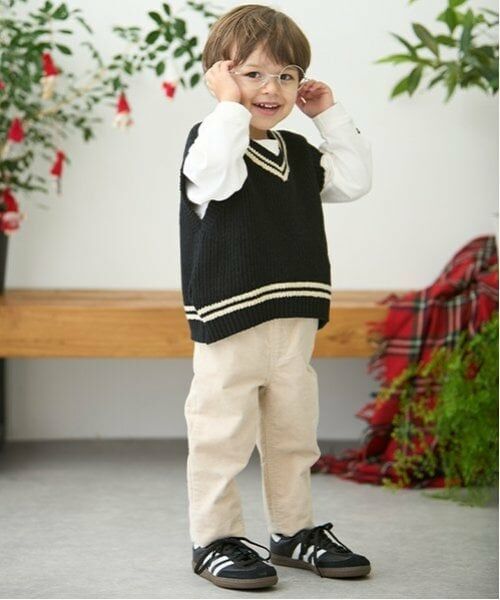 petit main / プティマイン その他パンツ | 【リンク】コーデュロイストレートパンツ(キッズ)（アイボリー）