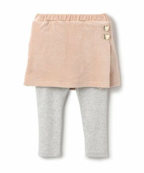petit main / プティマイン ショート・ハーフ・半端丈パンツ | 【リンク】ハート釦レギつきスカート(キッズ)（ライト ピンク）
