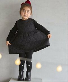 petit main / プティマイン ミニ丈・ひざ丈ワンピース | 【リンク】ハートキルティングジャンスカ(キッズ)