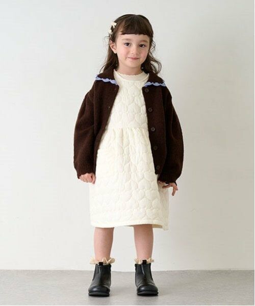 petit main / プティマイン ミニ丈・ひざ丈ワンピース | 【リンク】ハートキルティングジャンスカ(キッズ) | 詳細3