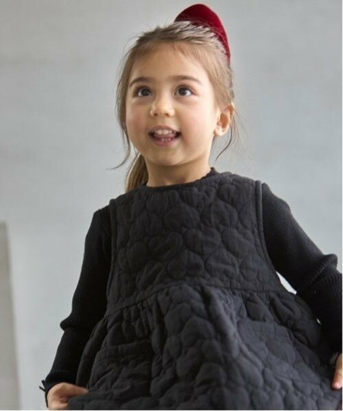 petit main / プティマイン ミニ丈・ひざ丈ワンピース | 【リンク】ハートキルティングジャンスカ(キッズ) | 詳細5