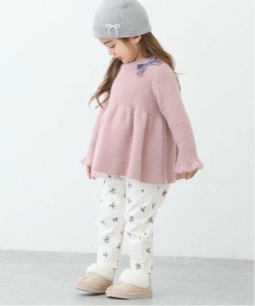 petit main / プティマイン その他パンツ | 【スマイルシリーズ】裏起毛パンツ(キッズサイズ)（ECRU(キナリ)）