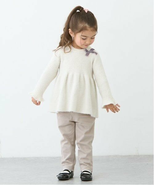 petit main / プティマイン その他パンツ | 【スマイルシリーズ】裏起毛パンツ(キッズサイズ)（薄ベージュ）