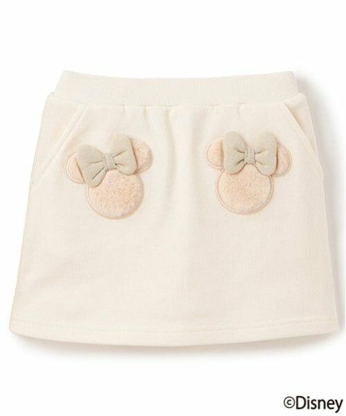 petit main / プティマイン ミニ・ひざ丈スカート | 【Disney】ファーモチーフスカパン（アイボリー）
