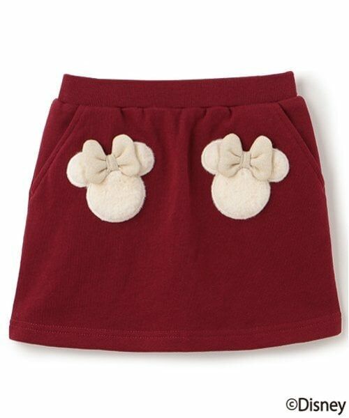 petit main / プティマイン ミニ・ひざ丈スカート | 【Disney】ファーモチーフスカパン（赤）