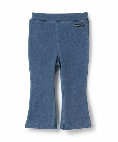 petit main / プティマイン その他パンツ | 裏起毛カットデニムフレアパンツ（ブルー）