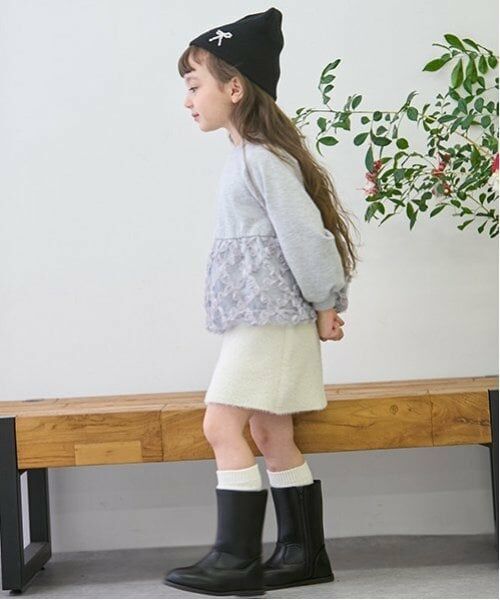 petit main / プティマイン ミニ・ひざ丈スカート | 【リンク】ラメニットスカート(キッズ) | 詳細1