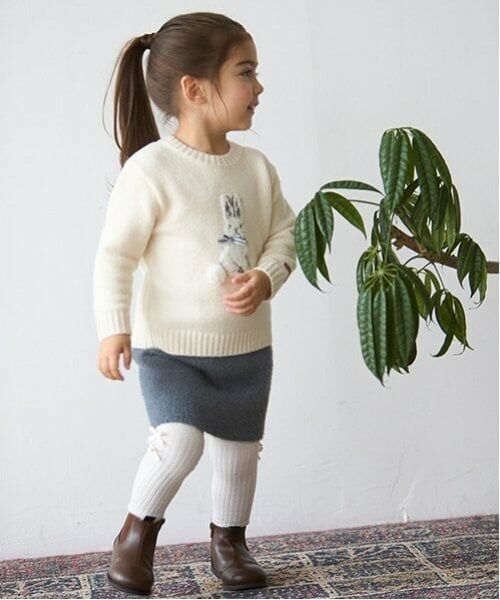 petit main / プティマイン ミニ・ひざ丈スカート | 【リンク】ラメニットスカート(キッズ) | 詳細2