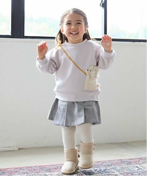 petit main / プティマイン ショート・ハーフ・半端丈パンツ | 【リンク】チェックプリーツスカパン(キッズ)（黒）