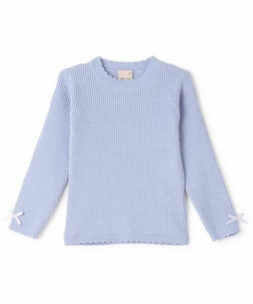 petit main / プティマイン ニット・セーター | 【リンク】フワもちっとリブニット(キッズ)（ライト ブルー）