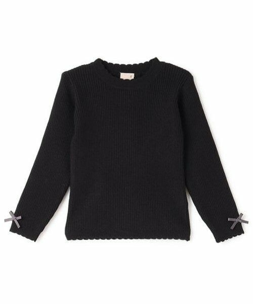 petit main / プティマイン ニット・セーター | 【リンク】フワもちっとリブニット(キッズ)（黒）