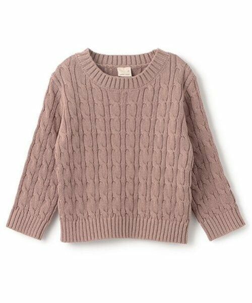 petit main / プティマイン ニット・セーター | 【リンク】コットンニット(キッズ)（モカ茶）