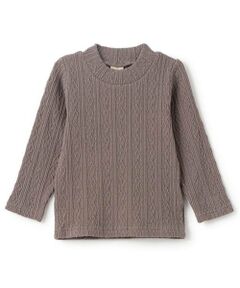 petit main / プティマイン Tシャツ | 【シアバター】ジャガードハイネック長T