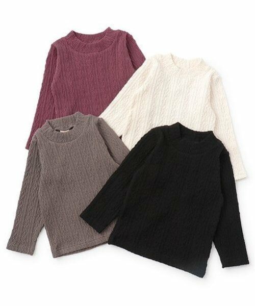 petit main / プティマイン Tシャツ | 【シアバター】ジャガードハイネック長T | 詳細12