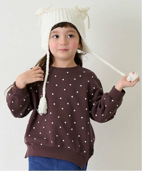 petit main / プティマイン スウェット | 【プティプラ】girlsトレーナー(キッズサイズ)（茶）