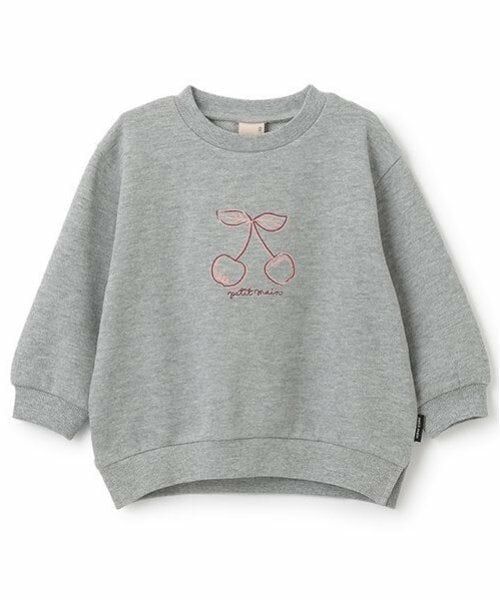 petit main / プティマイン スウェット | 【プティプラ】girlsトレーナー(キッズサイズ)（トップ グレー）