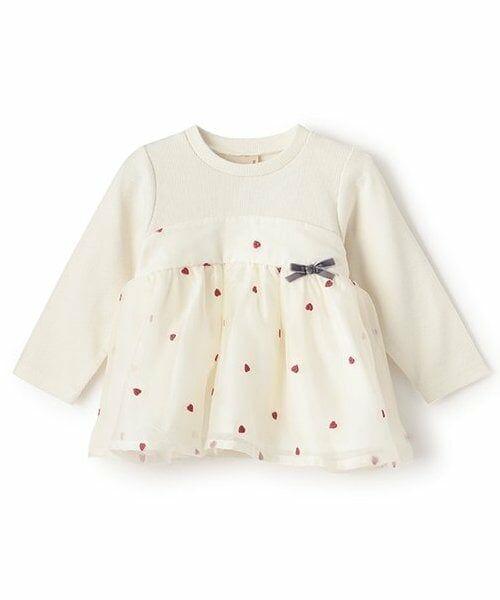 petit main / プティマイン その他トップス | 【リンク】ハート刺しゅうチュニック(キッズ)（アイボリー）