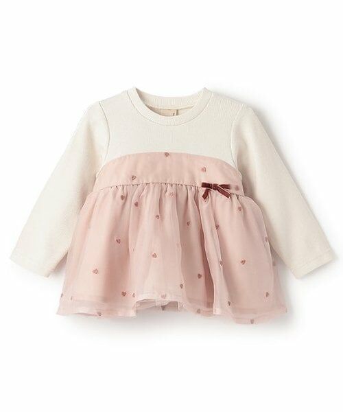 petit main / プティマイン その他トップス | 【リンク】ハート刺しゅうチュニック(キッズ)（ライト ピンク）