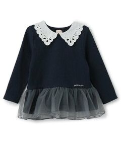 petit main / プティマイン その他トップス | 【リンク】えりレースチュールチュニック(キッズ)